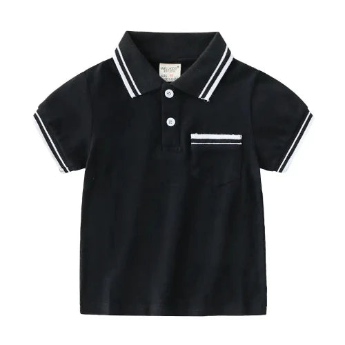 boys' polo shirt, kids' clothing, summer fashion, casual wear, comfortable, breathable, stylish, high-quality, machine washable