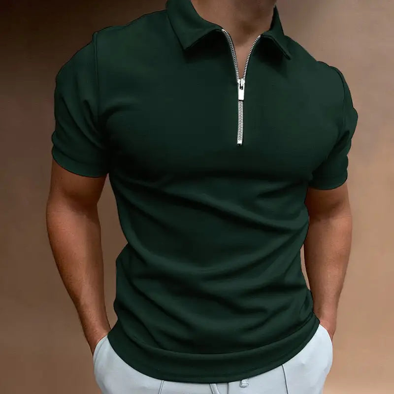 Santiago Zip-Up Polo Shirt - HERITAGE HOME 