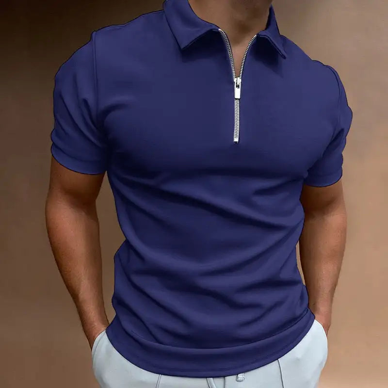 Santiago Zip-Up Polo Shirt - HERITAGE HOME 